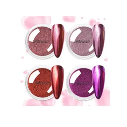 NAILWIND Set Of 4 Pink Chrome Nail Powder Set-picture-13