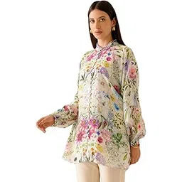 nainvish Shirt Top for Women Regular Fit Printed Shirt | Tops for Stylish Latest | Office Wear Tops for Women | Cotton Blend Tops-picture-50