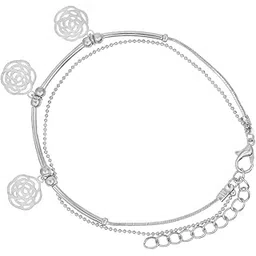 nakabh Fashion Jewellery Indo Western Single Leg Anklet for Girls and Women (Silver)-picture-46