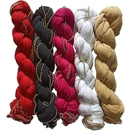 nakoda creation Cotton Blend Solid Dupatta For Women,Pack of 5_Moti Pack Of 5:-Red,Black,Rani,White,Beige-picture-50