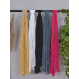 nakoda creation Net Self Design Multicolor Women Dupatta-picture-19