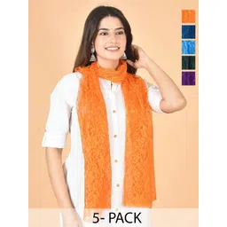 Nakoda Creation Selection Of 5 Floral Self Design Net Dupattas-picture-32