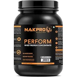 NAKPRO Perform Whey Protein Concentrate 1kg Unflavoured, Jar | 26g Protein, 5.7g BCAA | Trustified Certified 100% Authentic Supplement Powder & No Adulteration | Fast Absorbing Whey Protein Powder-picture-32