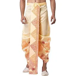 nakshi Dupion Hand blockprint Dhoti For Men-picture-20
