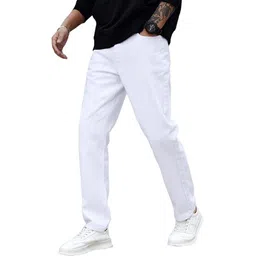 nalaka Men Loose Fit Mid Rise White Jeans-picture-16