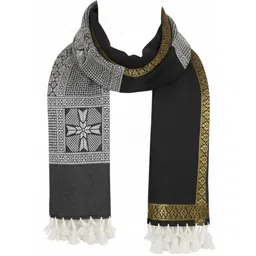 namal Checkered Cotton Blend Men Black, Silver, Gold Fancy Scarf, Scarf, Bluetooth Scarf, Stole-picture-17