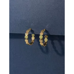 NAMAN ARTS Gold Plated Circular Shaped Half Hoop Earrings-picture-10