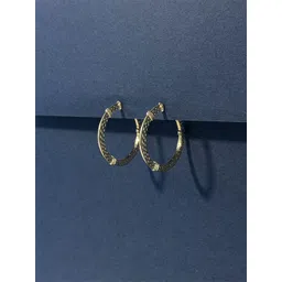 NAMAN ARTS Gold Plated Circular shaped Half Hoop Earrings-picture-13