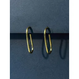 NAMAN ARTS Gold Plated Contemporary Half Hoop Earrings-picture-16