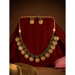 NAMAN ARTS Gold-Plated Stone-Studded Jewellery Set-picture-27