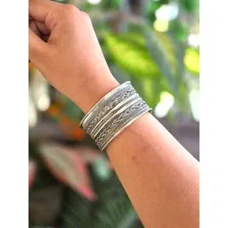 NAMAN ARTS Set Of 2 Oxidised Cuffs-picture-20