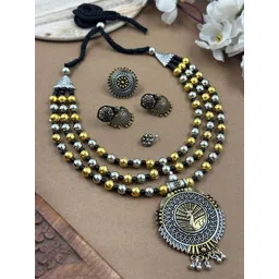 NAMAN ARTS Silver-Plated Layered Jewellery Set-picture-19