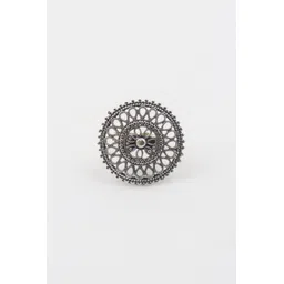 NAMAN ARTS Silver-Plated Oxidised Adjustable Finger Ring-picture-15