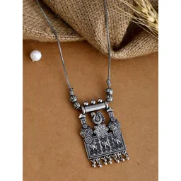 NAMAN ARTS Silver-Plated Oxidised Artificial Beaded Necklace-picture-37