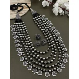 NAMAN ARTS Silver Plated Oxidised Jewellery Set-picture-32