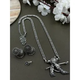 NAMAN ARTS Silver-Plated Oxidised Jewellery Set-picture-22
