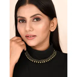 NAMAN ARTS Silver Plated Oxidised Statement Necklace-picture-13