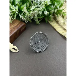 NAMAN ARTS Silver-Plated Oxidized Finger Ring-picture-17
