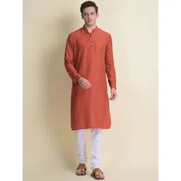 NAMASKAR Men Red Thread Work Kurta-picture-41
