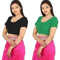 namita Women's Rubia Cotton Solid Half Sleeve Blouse-picture-10