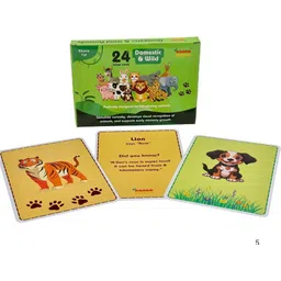 nannamunna Animals Flash Cards for Kids | 24 Large Flashcards (Domestic & Wild Animals)-picture-23