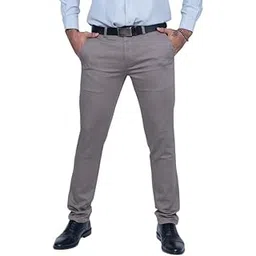 nanzi apparel Light Brown Men's Regular Fit Cotton Casual Trousers | Office Wear Pants-picture-20