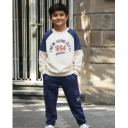 Boys Relaxed Fit Printed Sweatshirt and Pant Set-image-39
