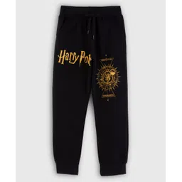 Nap Chief 100% Cotton Harry Potter Featuring Hogwarts & Gryffindor Graphic Printed Joggers - Black-picture-14