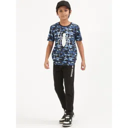 Nap Chief Boys Black & Blue Spider-Man Camouflage Printed Pure Cotton Night suit-picture-30