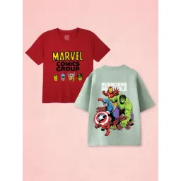 Nap Chief Boys Boys Green & Red Cotton Relaxed Fit Character Based T-Shirt -Pack of 2-picture-11