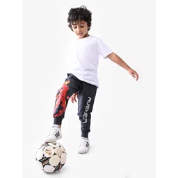 Nap Chief Boys Melange Grey Printed Iron Man Joggers-picture-39