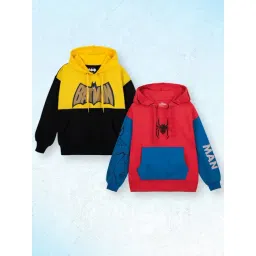 Nap Chief Boys Yellow & Red Cotton Relaxed Fit Character Based Hoodie -Pack of 2-picture-10