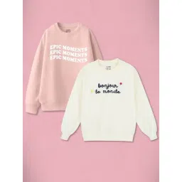 Nap Chief Girls Multi Cotton Embroidery Sweatshirt (Pack Of 2)-picture-25