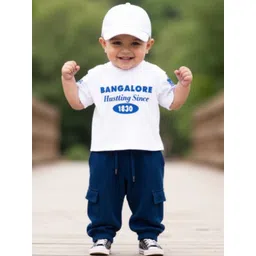 Nap Chief Infants Bangalore Hustling Printed Pure Cotton T-Shirt & Cargo Joggers-picture-20