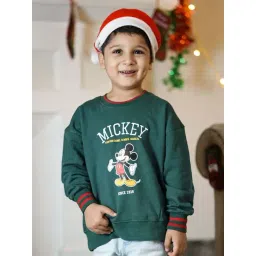 Nap Chief Unisex Green Cotton Character Based Full Sleeves Mickey Sweatshirts & Hoodies-picture-11