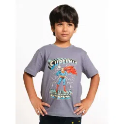 Nap Chief Unisex Grey Cotton Character Based Superman T-Shirts-picture-37