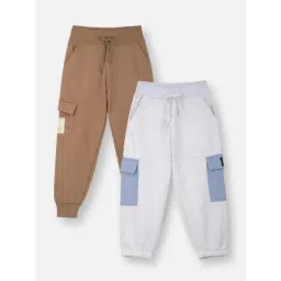 Nap Chief Unisex Multi Cotton Blend Solid Joggers (Pack Of 2)-picture-34