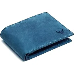 napa hide Blue Leather Wallet for Men I Handcrafted I 4 Credit/Debit Card Slots I 2 Currency Compartments I 1 Transparent ID Window-picture-42