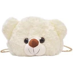 napp mall CUTE PANDA Panda Face Sling Bag Cute Fluffy Sling Bags For Girls Kids Cute Shaped bags Crossbody Plush Purse Chain Shoulder Handbags (Pack Of 1) Offwhite Color-picture-47