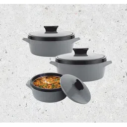 nariya CASSEROLE SET COMES WITH 3 DIFFERENT CAPACITY FOR EVERYDAY USE AT HOME Pack of 3 Thermoware Casserole Set-picture-21