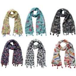 narnari Printed Chiffon Women Multicolor Scarf, Stole-picture-16