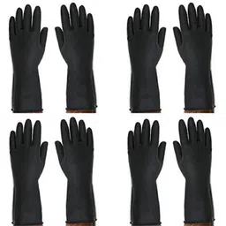 narv 4 Pair Chemical Resistant Protective Work Heavy Duty Industrial Acid,Alkali Oil Rubber Safety Gloves-picture-21