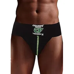 NAS Men's Cotton Champs Fighter Back Cover Venom Gym Supporter with Cup Pocket Athletic Fit Brief Multi Sports Underwear Outdoor Inner and Wear Soft Underpant (Black, Medium)-picture-48