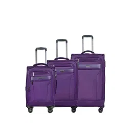 Nasher Miles Berlin Expander Soft-Sided Polyester  Set of 3 Purple Trolley Bags (55, 65 & 75 cm)-picture-21