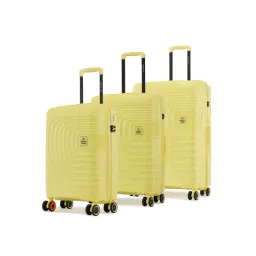 Nasher Miles Boston Yellow 8 Wheels Large Hard Cabin Trolley Bag Set of 3-picture-28