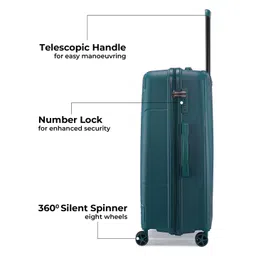 Nasher Miles Coorg Set Of 3 Green Textured Hard-Sided Trolley Bags image 3