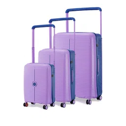 Nasher Miles Dubai Polypropylene Set of 3 S/M/L Lavender Trolley Bags (55-65-75cm)-image-18