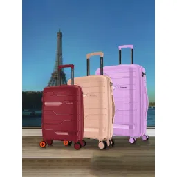 Nasher Miles Paris Durable Luggage Set 55cm, 65cm, 75cm Travel Trolley Bags Hard Sided with 8 Wheels-image-2