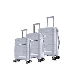 Nasher Miles Paris Set Of 3 Textured Hard-Sided Trolley Suitcases-image-38
