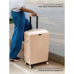 Nasher Miles Pondicherry Hard-side Polypropylene Cabin Luggage Peach 20 inch |55cm Trolley bag image 5